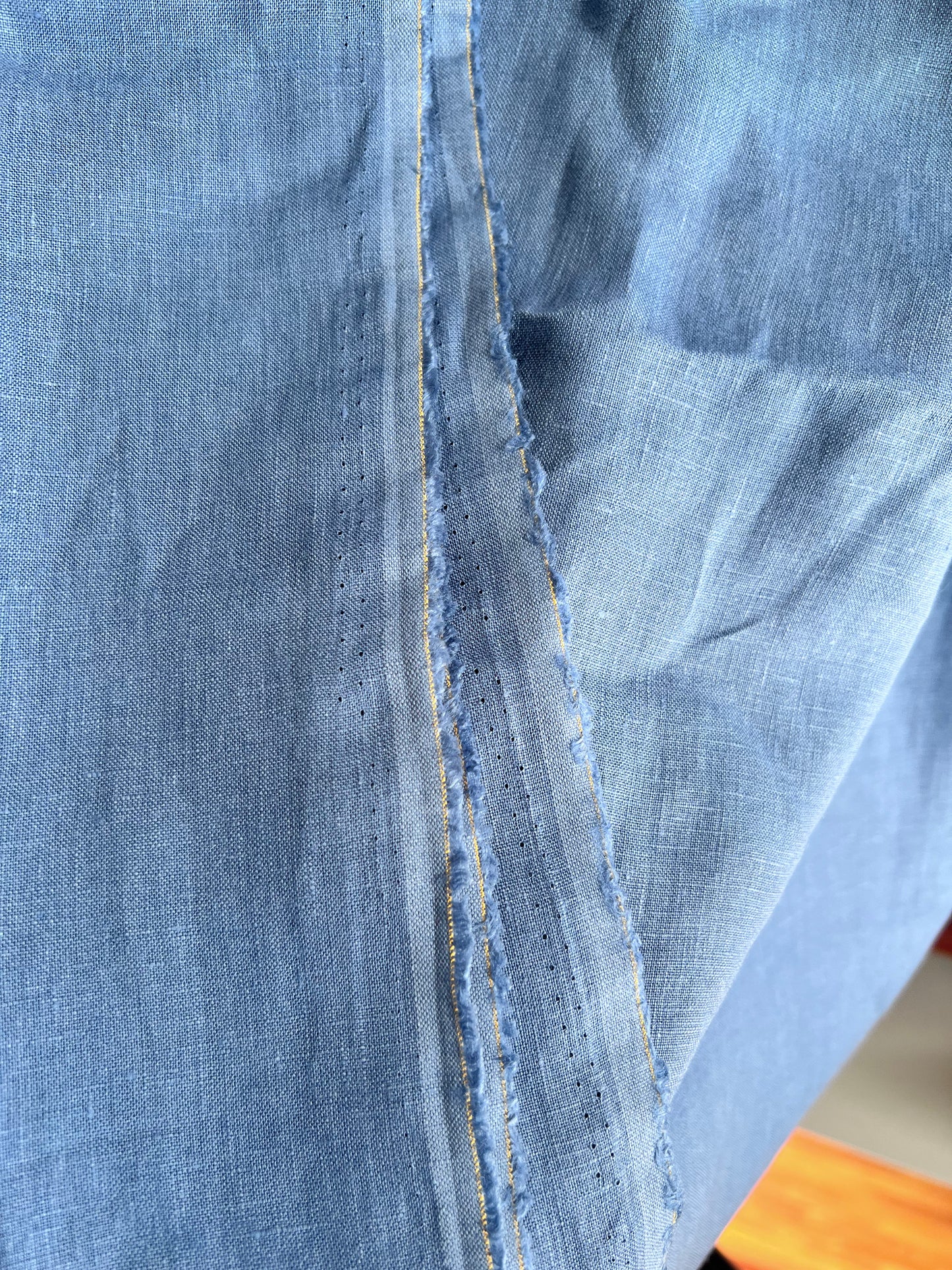 Unwashed Linen - Blue 140 X 400cm