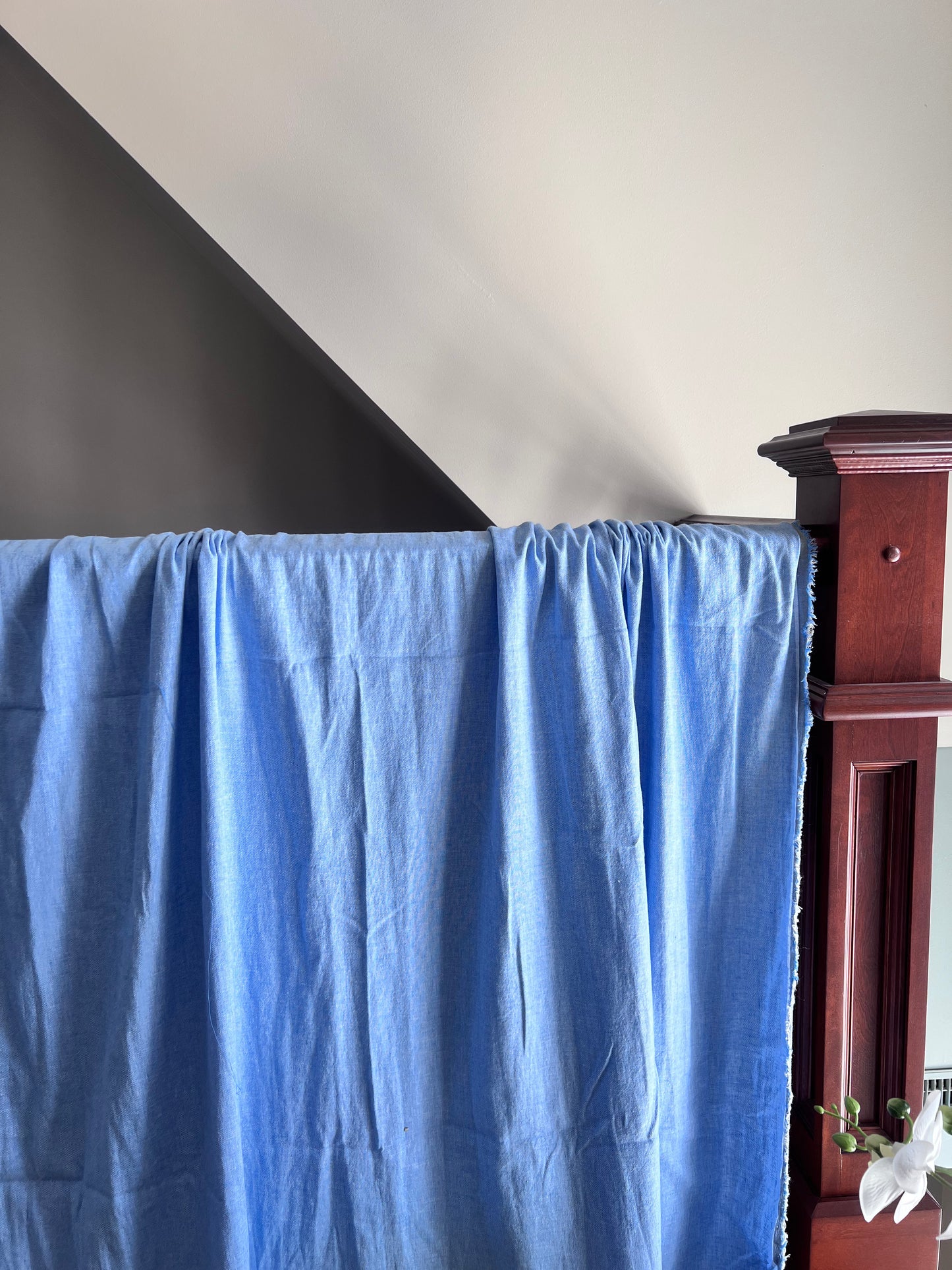 Unwashed linen - Sky Blue 145 X 400cm