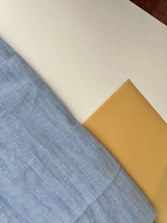 Unwashed linen - Sky Blue 145 X 400cm